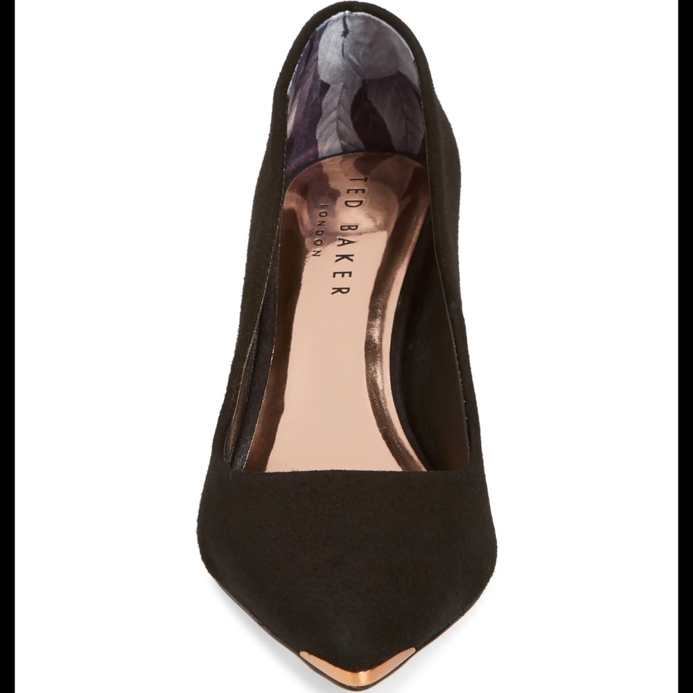 Ted Baker Eriin Black Suede Pump Heel Dress Shoes - Picture 3 of 13